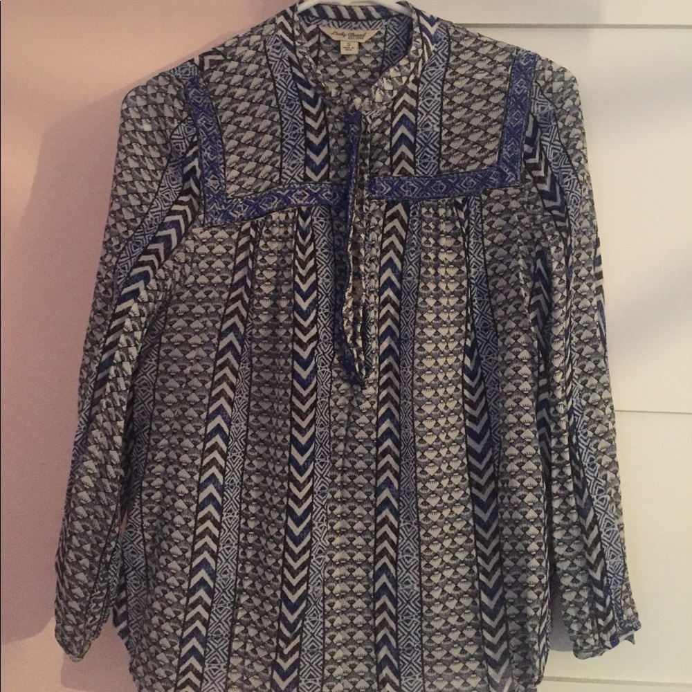 Lucky Brand turquoise detailed blouse